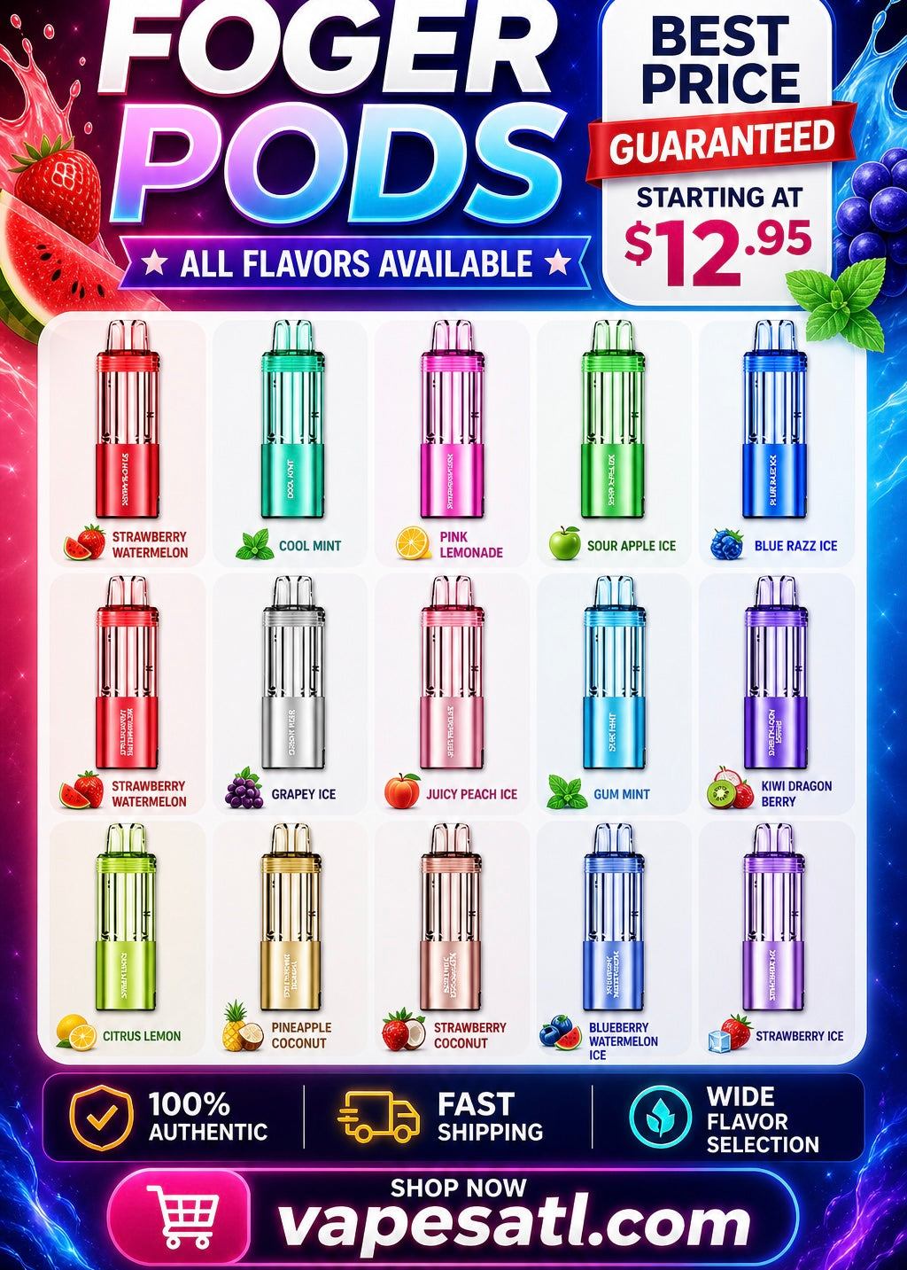 Foger Switch Disposable Vape Flavors!  VAPESATL.COM