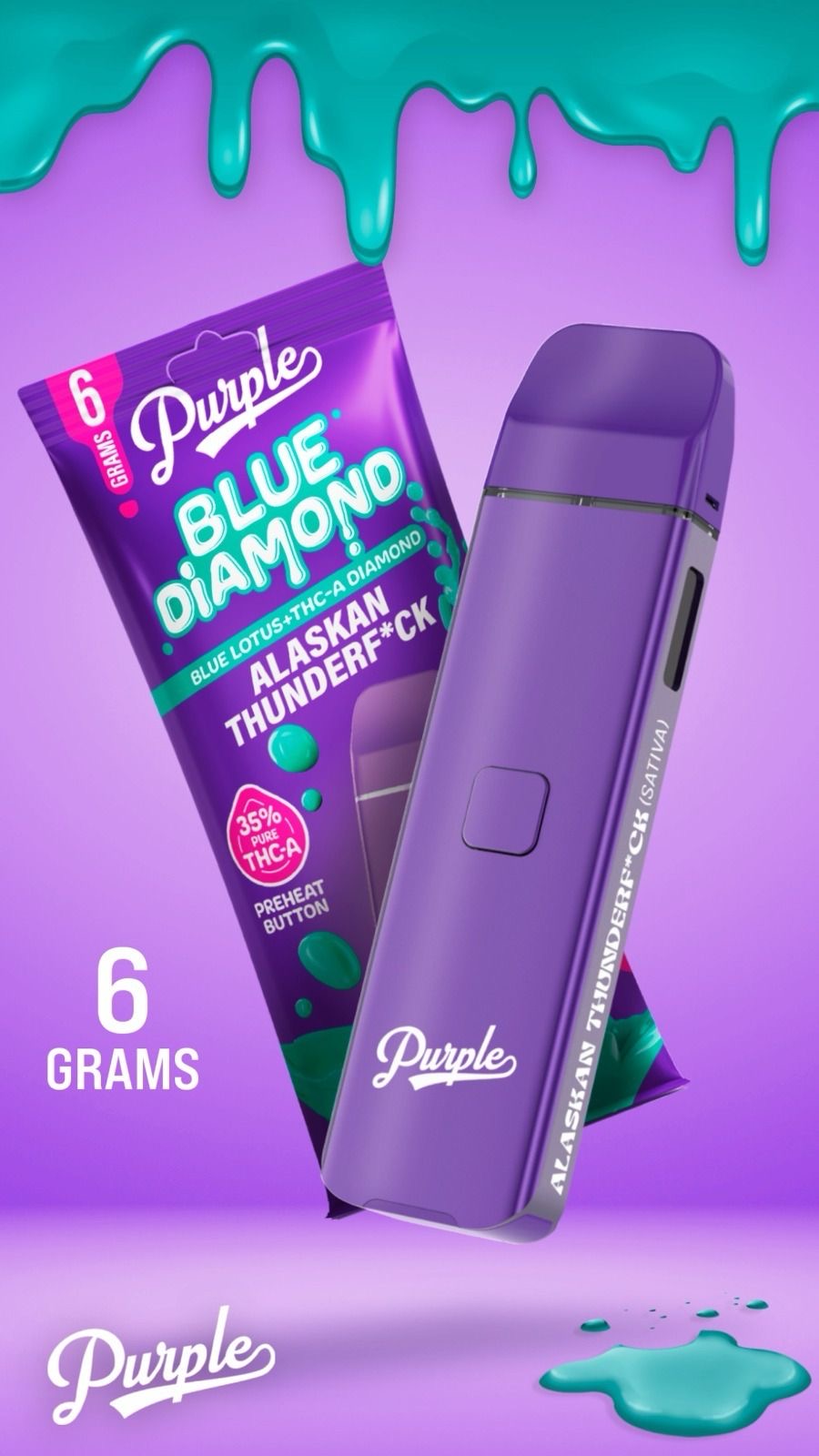 Purple Blue Diamond Disposable | 6g VAPESATL.COM Purple Blue Diamond Disposable | 6g VAPESATL.COM
