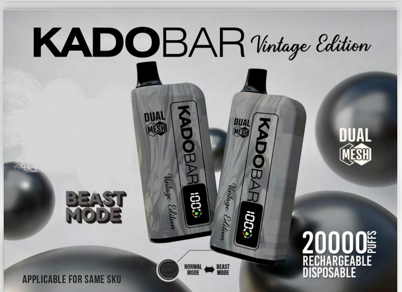 KADO BAR 5% VINTAGE EDITION 20K PUFFS DISPOSABLE DEVICE $14.95 VAPESATL.COM KADO BAR 5% VINTAGE EDITION 20K PUFFS DISPOSABLE DEVICE $14.95 VAPESATL.COM