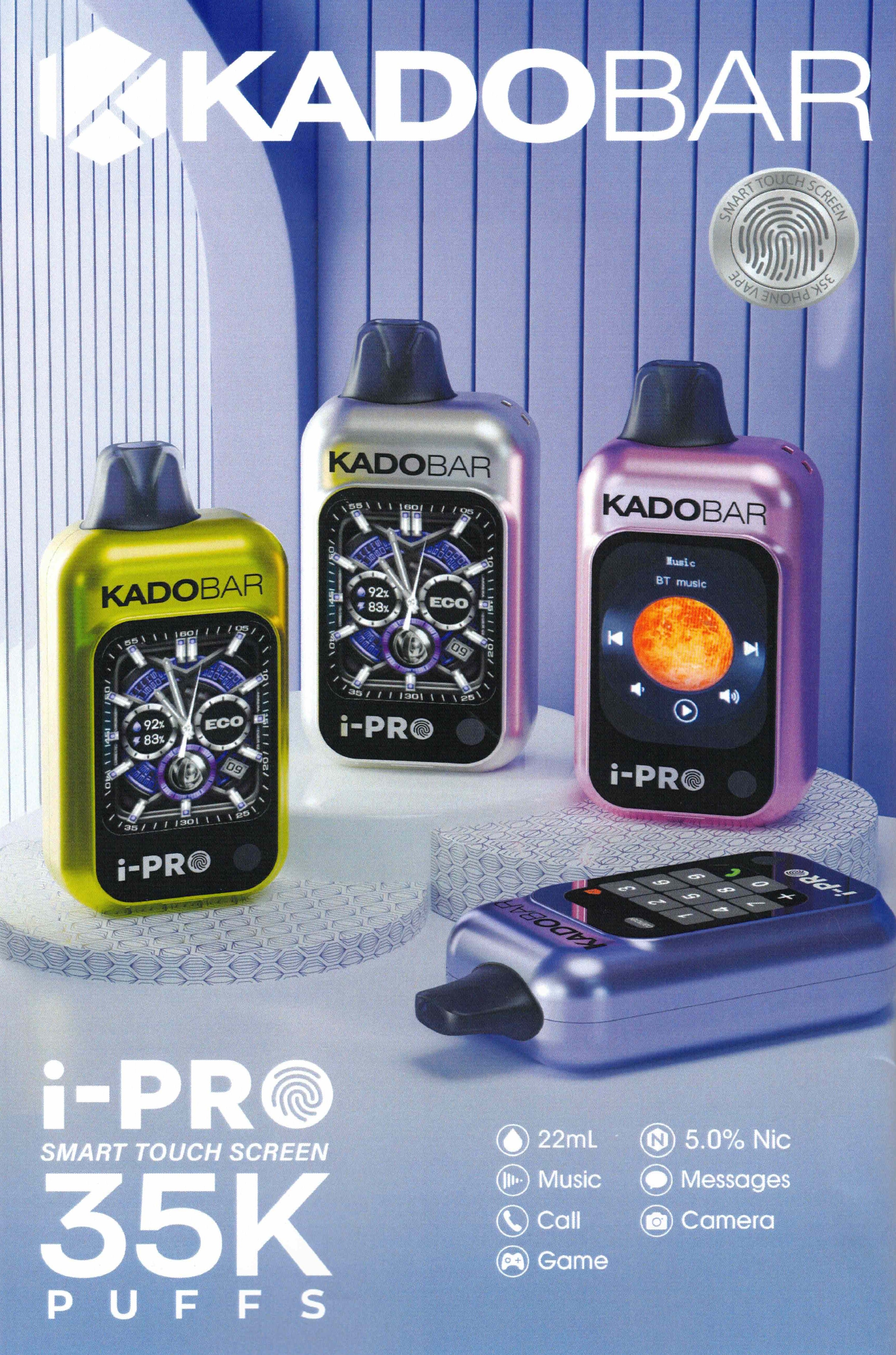 Kado Bar I-Pro 5% 35K Puffs Disposable $14.95 VAPESATL.COM Kado Bar I-Pro 5% 35K Puffs Disposable $14.95 VAPESATL.COM