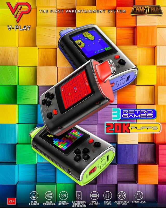 CraftBox V-Play 5% 20000 Puffs Disposable $13.95 VAPESATL.COM CraftBox V-Play 5% 20000 Puffs Disposable $13.95 VAPESATL.COM