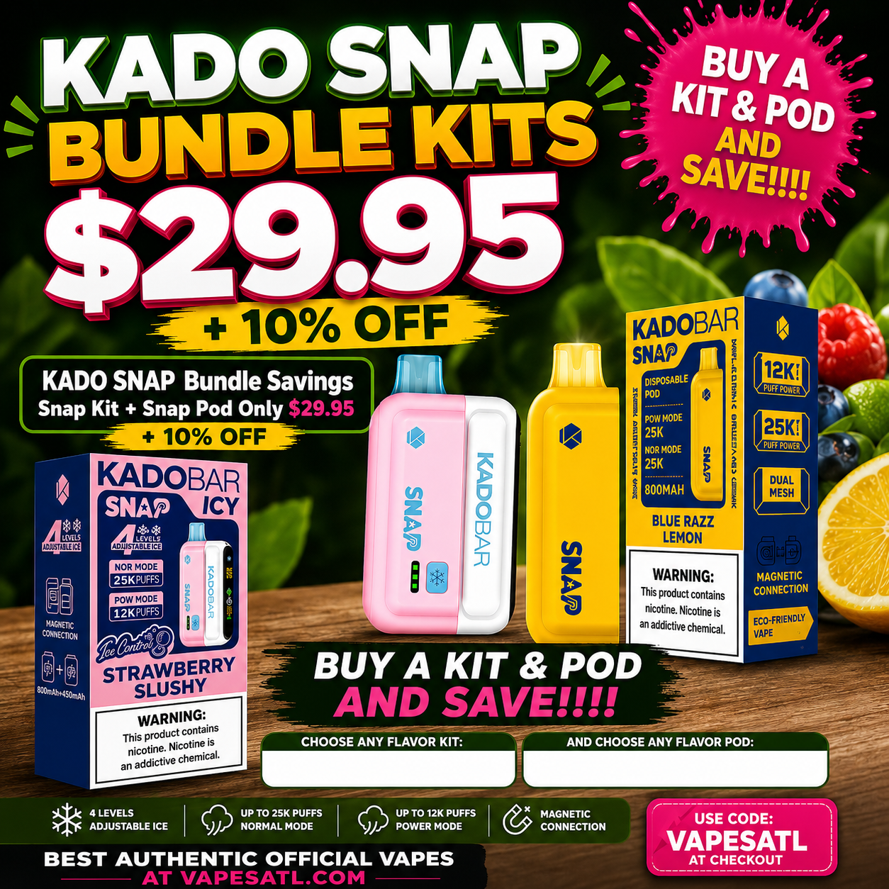 KADO SNAP BUNDLE KITS $29.95 – VAPESATL.COM