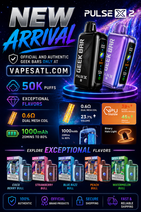 Geek Bar Pulse X2 50k Disposable Vape $24.95  VAPESATL.COM
