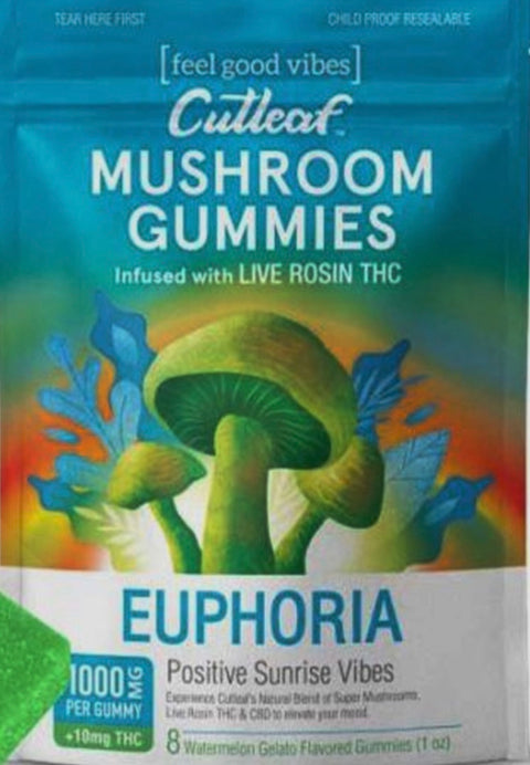 CUTLEAF EUPHORIA MUSHROOM GUMMIES LIVE ROSIN THC