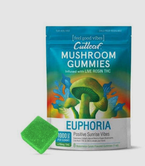 CUTLEAF EUPHORIA MUSHROOM GUMMIES LIVE ROSIN THC
