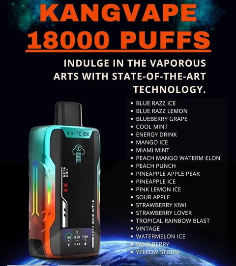 Kangvape KV-TC18K Disposable Vape 18000 PUFFS $17.95 VAPESATL.COM Kangvape KV-TC18K Disposable Vape 18000 PUFFS $17.95 VAPESATL.COM