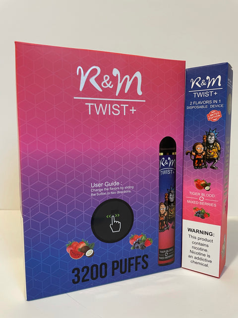 R&M TWIST PLUS 2 IN 1 3200 PUFFS - NO RETURNS NO REPLACEMENTS VAPESATL.COM R&M TWIST PLUS 2 IN 1 3200 PUFFS - NO RETURNS NO REPLACEMENTS VAPESATL.COM