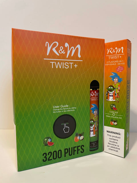 R&M TWIST PLUS 2 IN 1 3200 PUFFS - NO RETURNS NO REPLACEMENTS VAPESATL.COM R&M TWIST PLUS 2 IN 1 3200 PUFFS - NO RETURNS NO REPLACEMENTS VAPESATL.COM